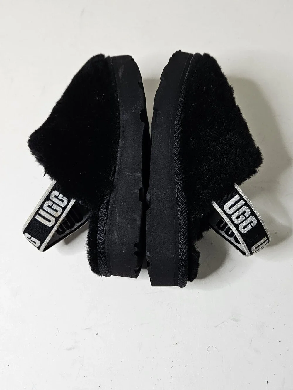 Ugg Funkette Slipper For Kids Black Slip On Mules Clog 7
